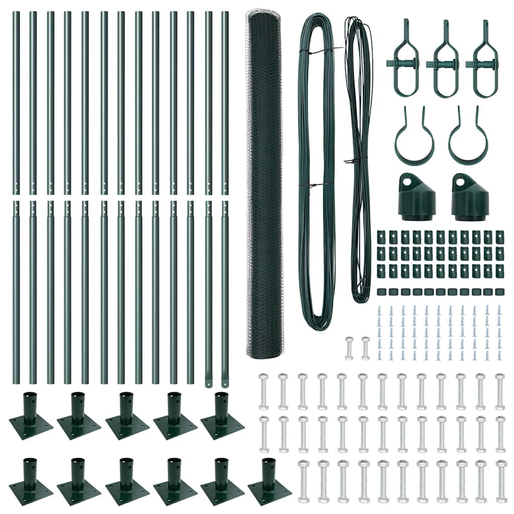 Afrasteringspaal Groen 25 x 1,6 m (25 mm gaas) Staal en PVC is nu te koop bij PeponiXL, paradijselijk wonen!