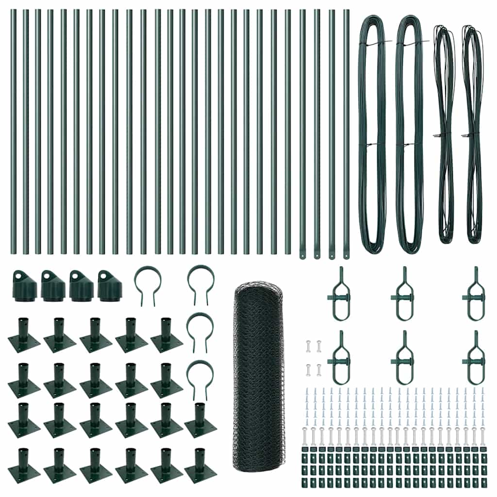 Afrasteringspaal Groen 50 x 0,4 m (25 mm gaas) Staal en PVC is nu te koop bij PeponiXL, paradijselijk wonen!