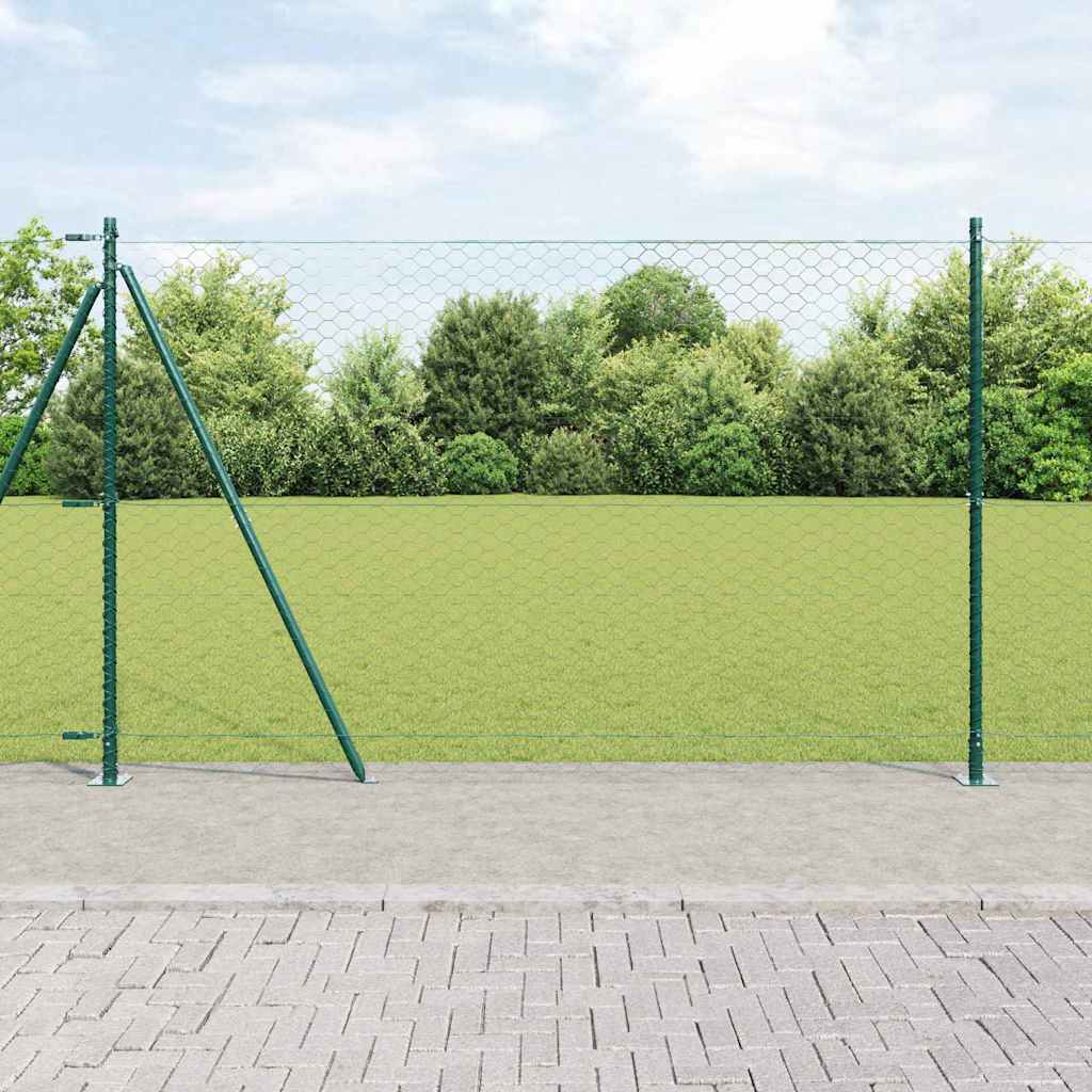 Afrasteringspaal Groen 50 x 1,4 m (50 mm gaas) Staal en PVC is nu te koop bij PeponiXL, paradijselijk wonen!