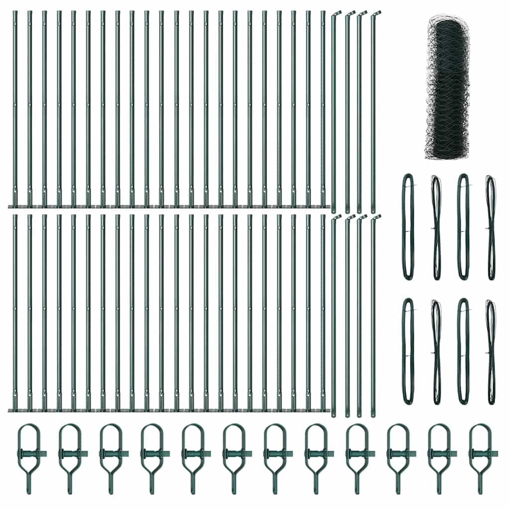 Afrasteringspaal Groen 100 x 0,4 m (50 mm gaas) Staal en PVC is nu te koop bij PeponiXL, paradijselijk wonen!