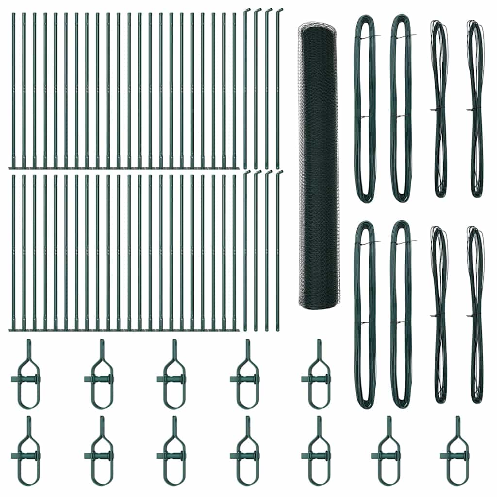 Afrasteringspaal Groen 100 x 1,2 m (25 mm gaas) Staal en PVC is nu te koop bij PeponiXL, paradijselijk wonen!