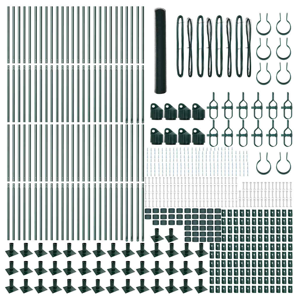 Afrasteringspaal Groen 100 x 1,2 m (25 mm gaas) Staal en PVC is nu te koop bij PeponiXL, paradijselijk wonen!
