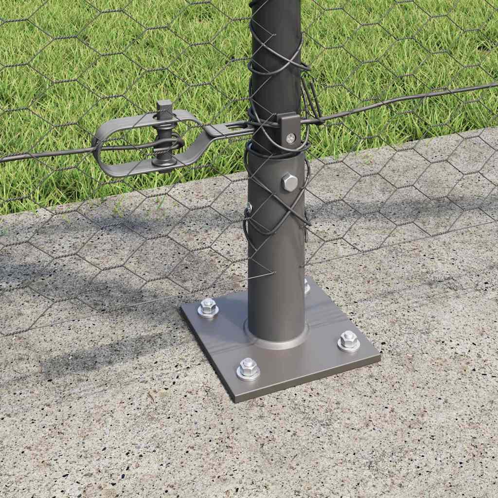 Afrasteringspaal Grijs 10 x 1,2 m (25 mm gaas) Staal en PVC is nu te koop bij PeponiXL, paradijselijk wonen!