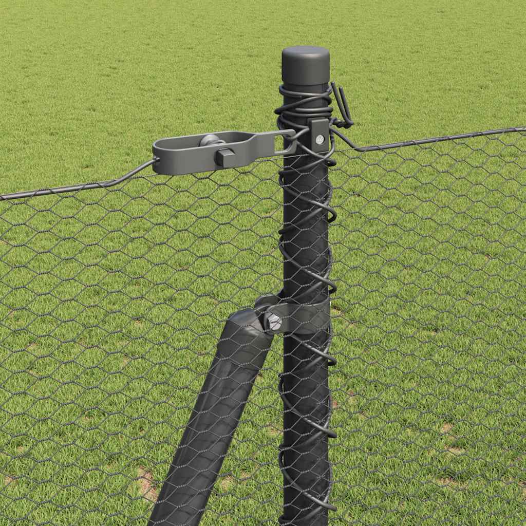 Afrasteringspaal Grijs 25 x 1,5 m (13 mm gaas) Staal is nu te koop bij PeponiXL, paradijselijk wonen!