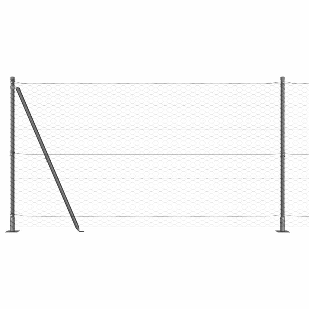 Afrasteringspaal Grijs 25 x 1,5 m (36 mm gaas) Staal is nu te koop bij PeponiXL, paradijselijk wonen!