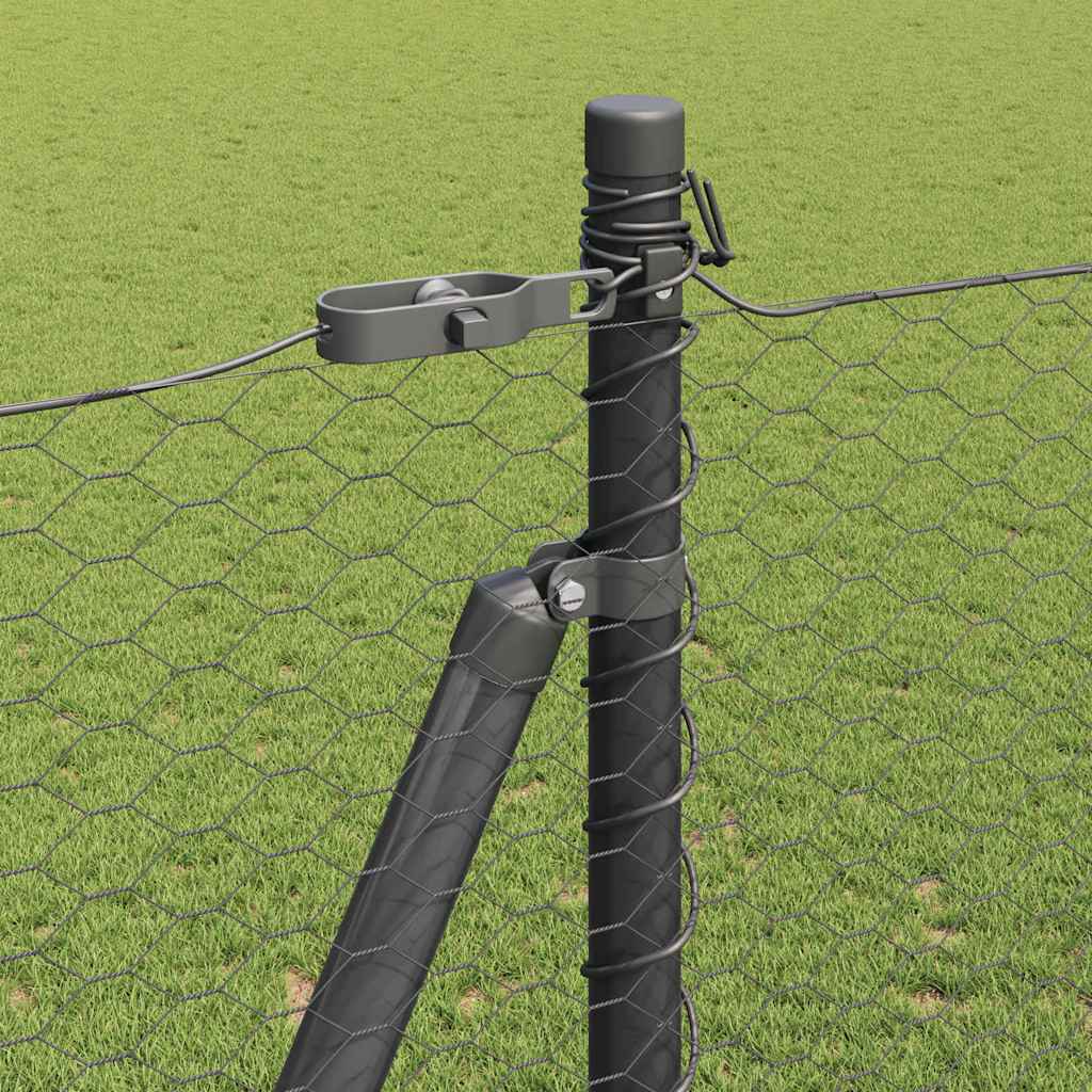 Afrasteringspaal Grijs 50 x 1,5 m (25 mm gaas) Staal en PVC is nu te koop bij PeponiXL, paradijselijk wonen!