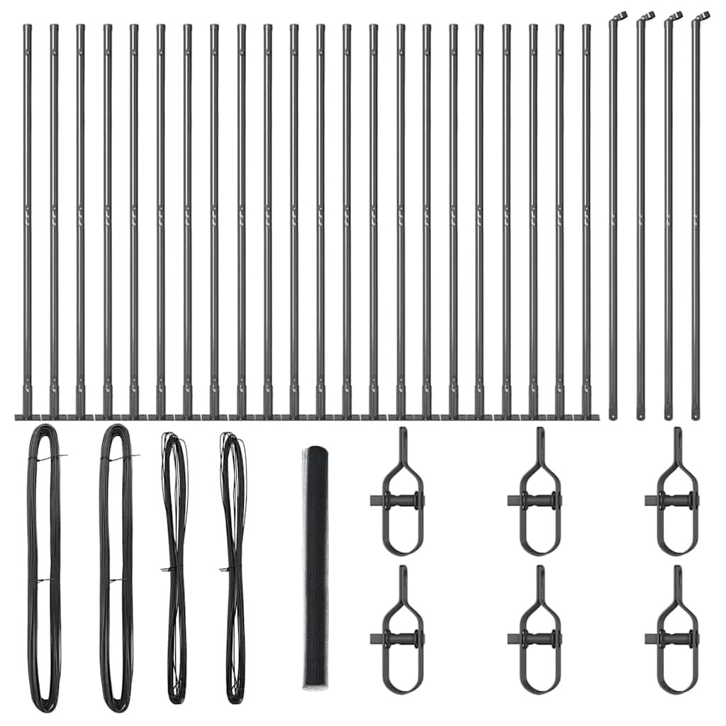 Afrasteringspaal Grijs 50 x 1,6 m (13 mm gaas) Staal en PVC is nu te koop bij PeponiXL, paradijselijk wonen!