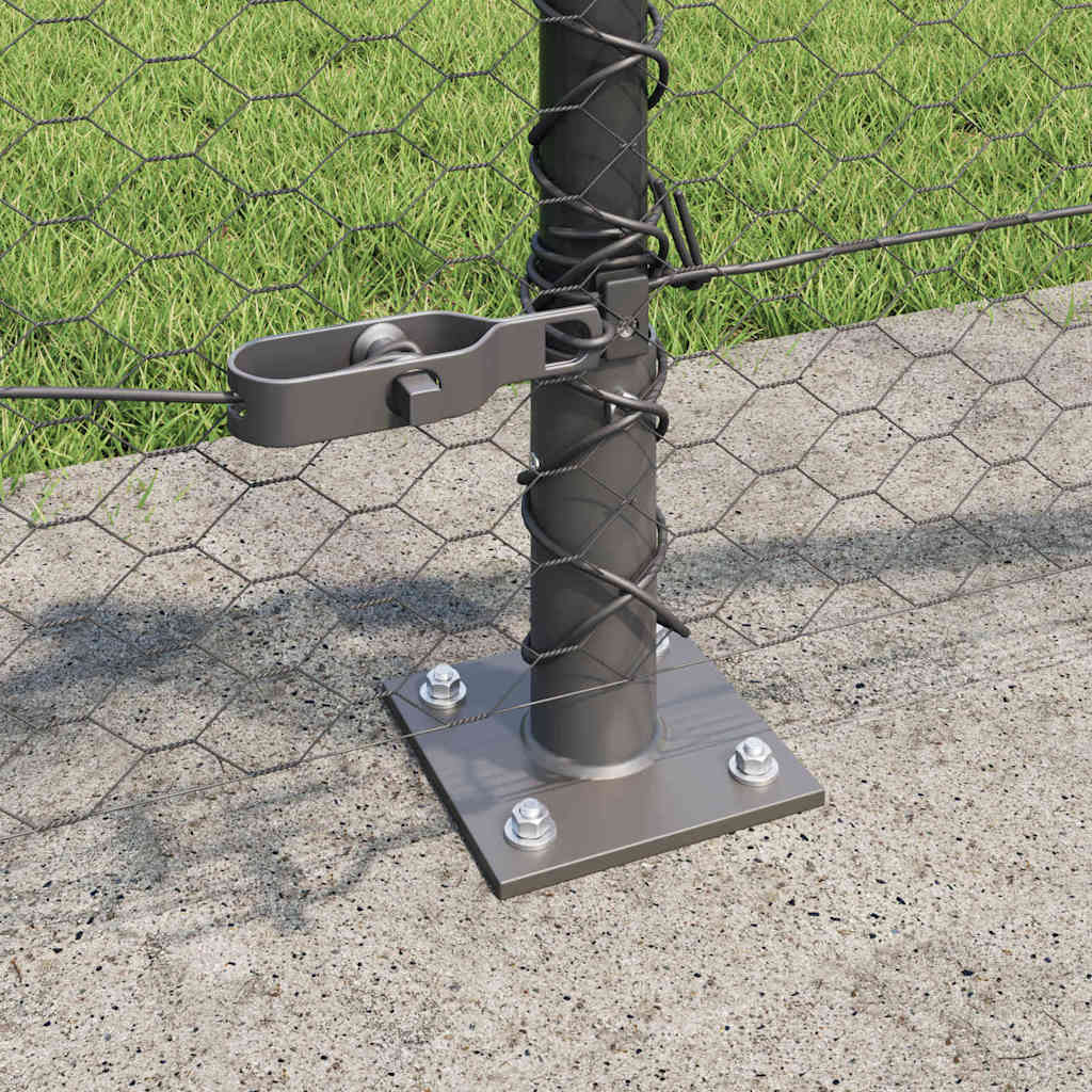 Afrasteringspaal Grijs 100 x 0,4 m (25 mm gaas) Staal en PVC is nu te koop bij PeponiXL, paradijselijk wonen!