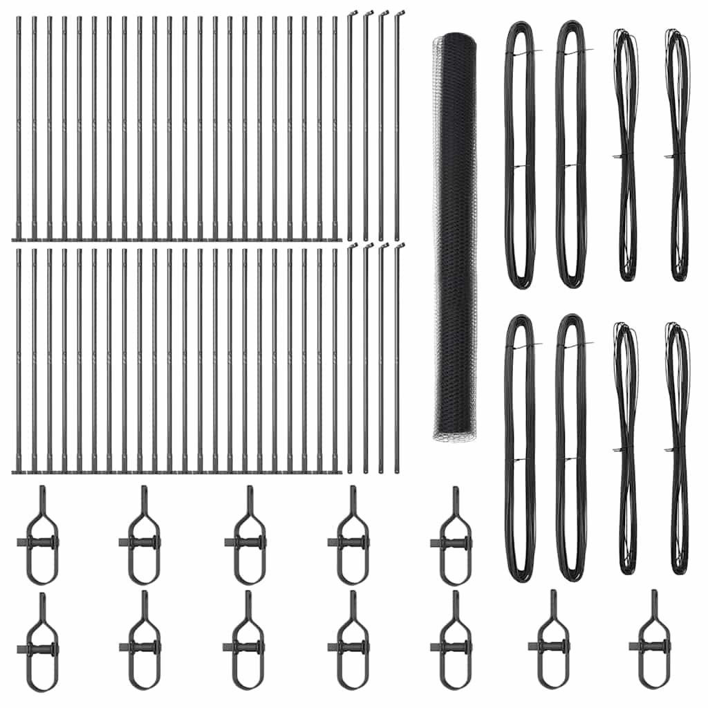 Afrasteringspaal Grijs 100 x 1,5 m (25 mm gaas) Staal en PVC is nu te koop bij PeponiXL, paradijselijk wonen!