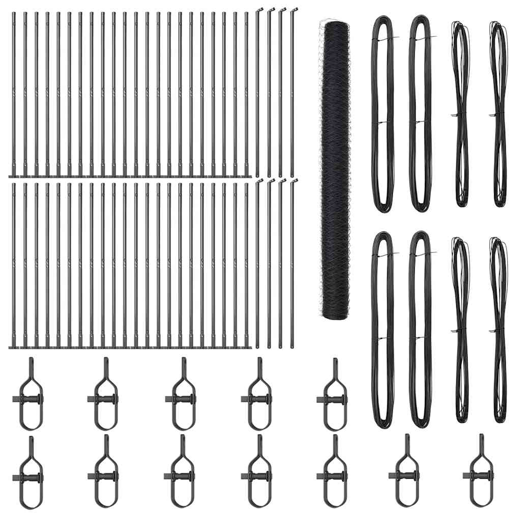 Afrasteringspaal Grijs 100 x 1,5 m (36 mm gaas) Staal en PVC is nu te koop bij PeponiXL, paradijselijk wonen!