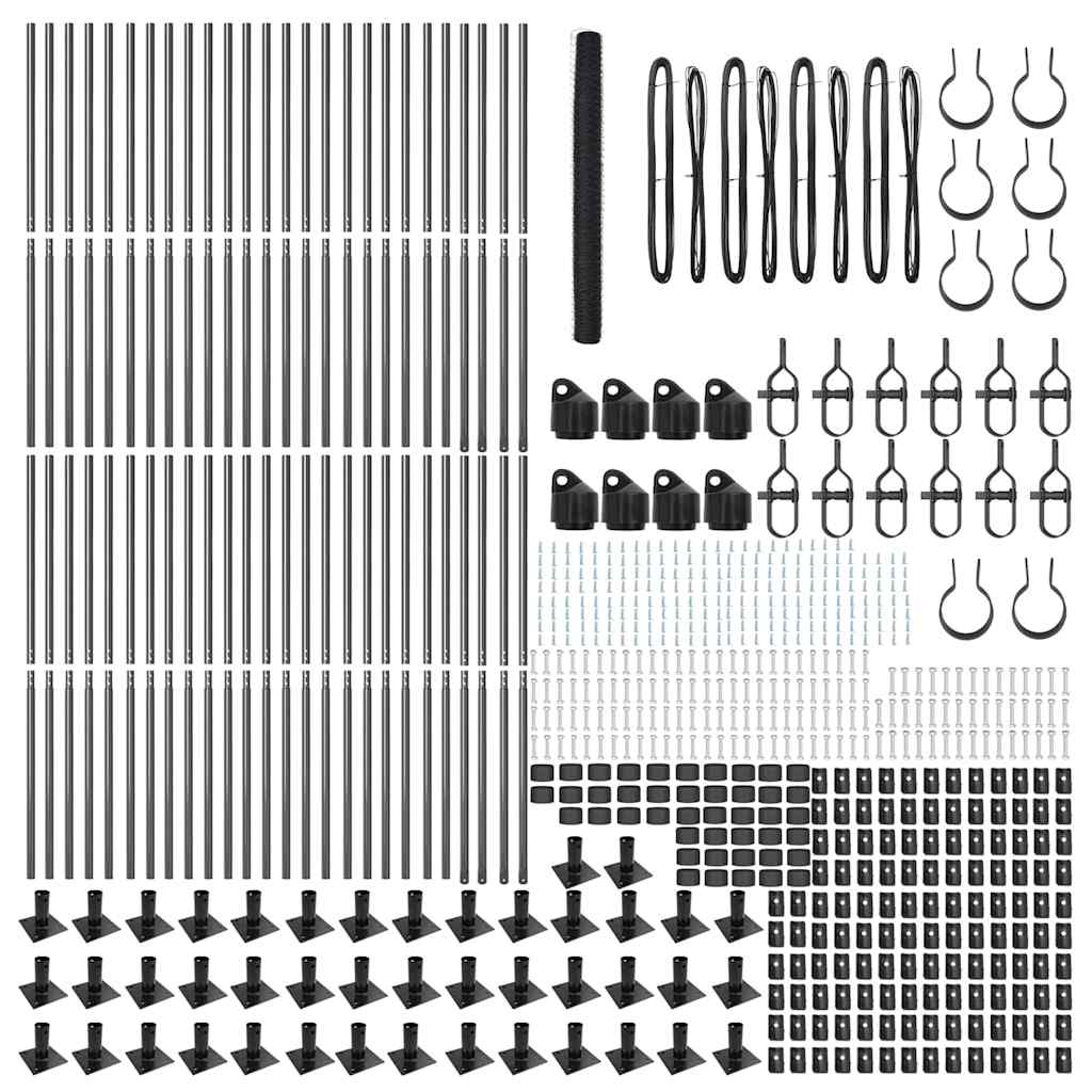 Afrasteringspaal Grijs 100 x 1,5 m (36 mm gaas) Staal en PVC is nu te koop bij PeponiXL, paradijselijk wonen!