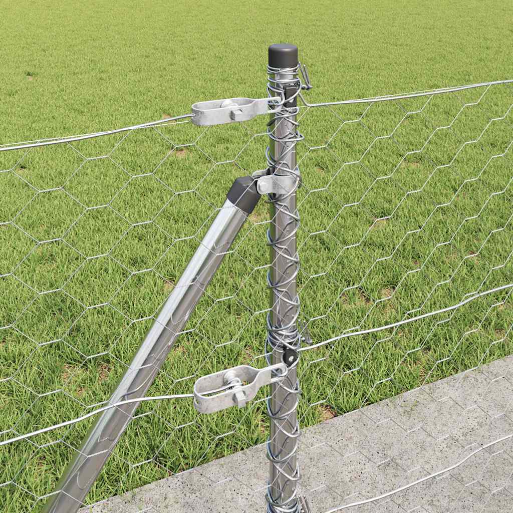 Afrasteringspaal Zilver 10 x 0,4 m (50 mm mesh) Staal is nu te koop bij PeponiXL, paradijselijk wonen!