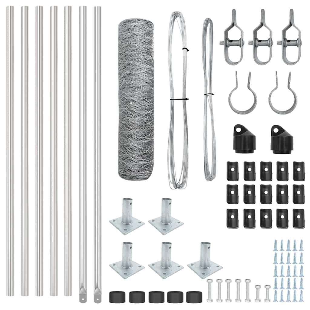 Afrasteringspaal Zilver 10 x 0,4 m (50 mm mesh) Staal is nu te koop bij PeponiXL, paradijselijk wonen!