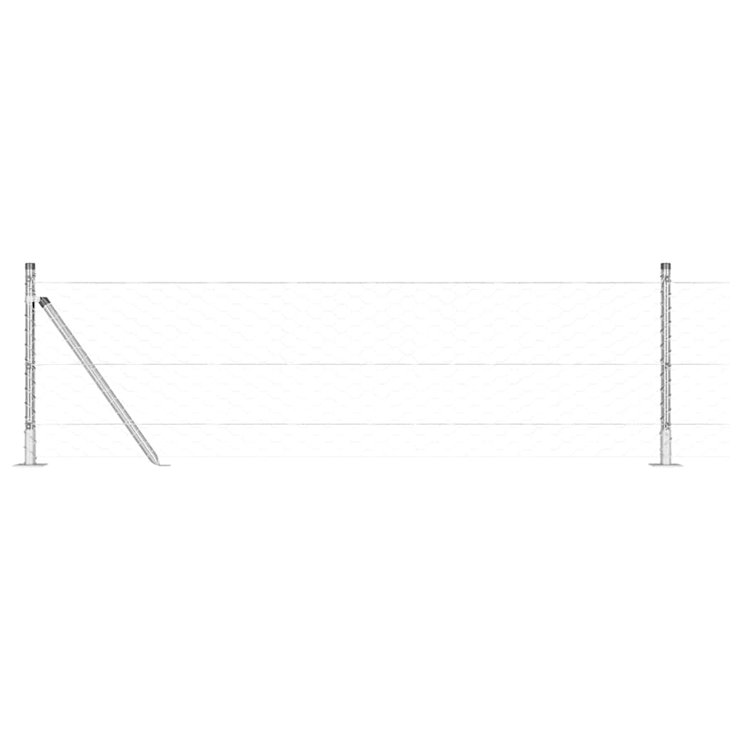 Afrasteringspaal Zilver 10 x 0,6 m (50 mm gaas) Staal is nu te koop bij PeponiXL, paradijselijk wonen!