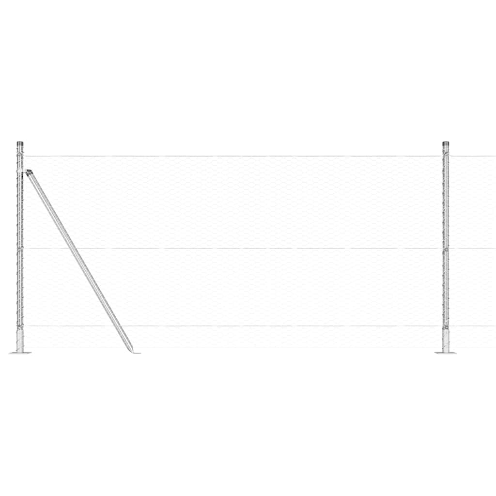 Afrasteringspaal Zilver 10 x 0,8 m (25 mm gaas) Staal is nu te koop bij PeponiXL, paradijselijk wonen!