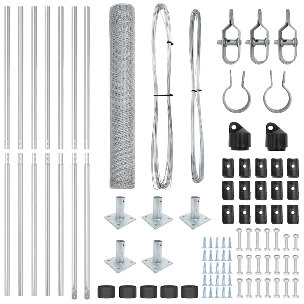Afrasteringspaal Zilver 10 x 0,8 m (25 mm gaas) Staal is nu te koop bij PeponiXL, paradijselijk wonen!