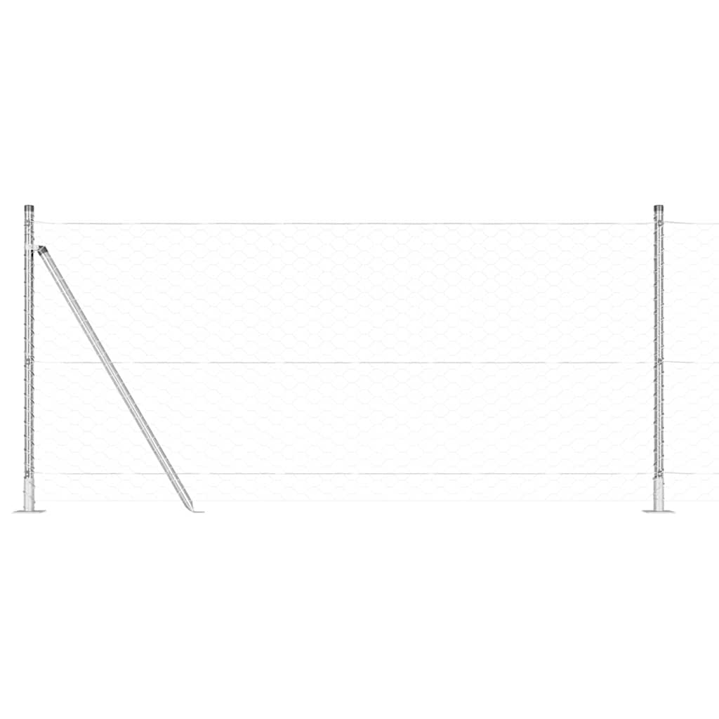 Afrasteringspaal Zilver 10 x 0,8 m (50 mm gaas) Staal is nu te koop bij PeponiXL, paradijselijk wonen!