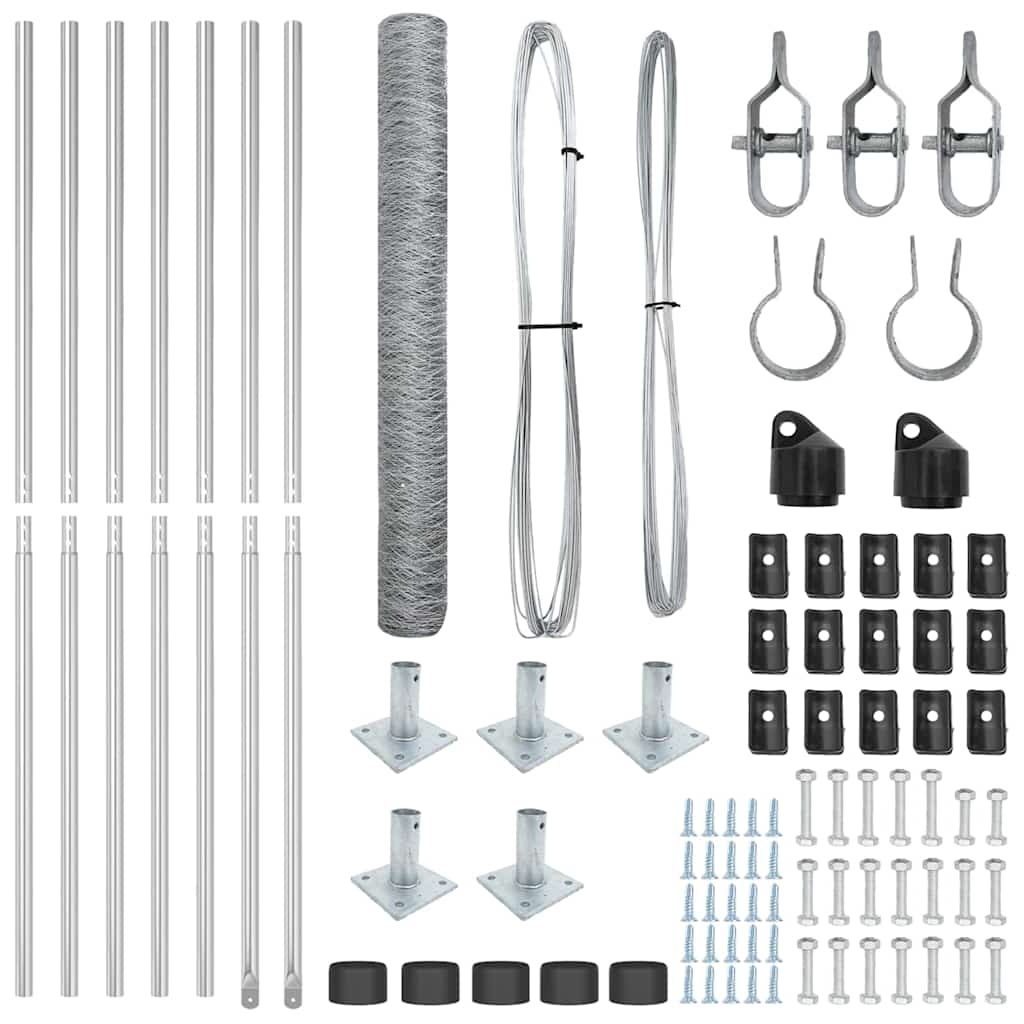 Afrasteringspaal Zilver 10 x 0,8 m (50 mm gaas) Staal is nu te koop bij PeponiXL, paradijselijk wonen!