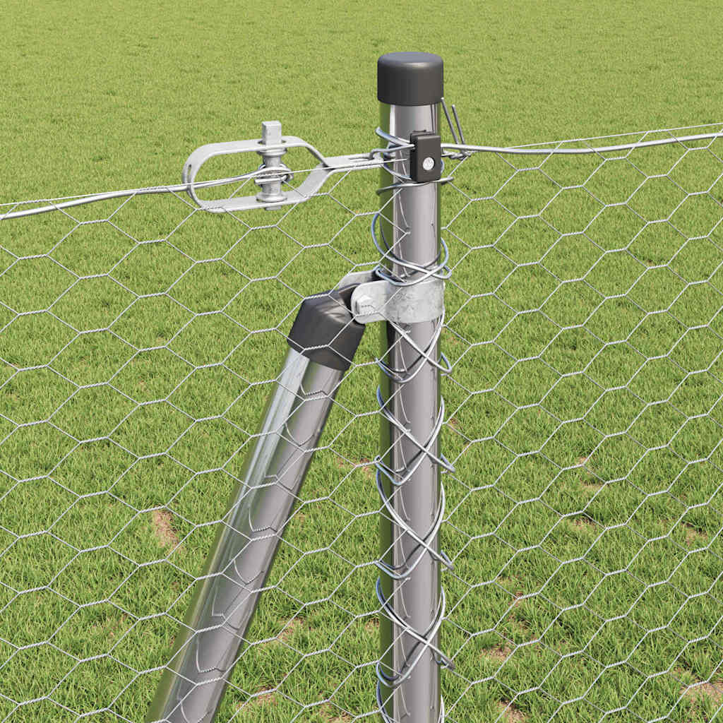 Afrasteringspaal Zilver 10 x 1,2 m (25 mm gaas) Staal is nu te koop bij PeponiXL, paradijselijk wonen!