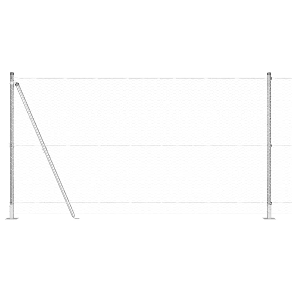 Afrasteringspaal Zilver 10 x 1,2 m (25 mm gaas) Staal is nu te koop bij PeponiXL, paradijselijk wonen!