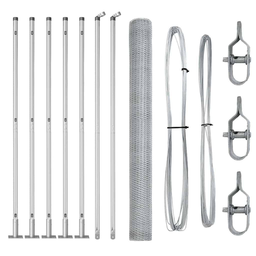 Afrasteringspaal Zilver 10 x 1,4 m (25 mm gaas) Staal is nu te koop bij PeponiXL, paradijselijk wonen!