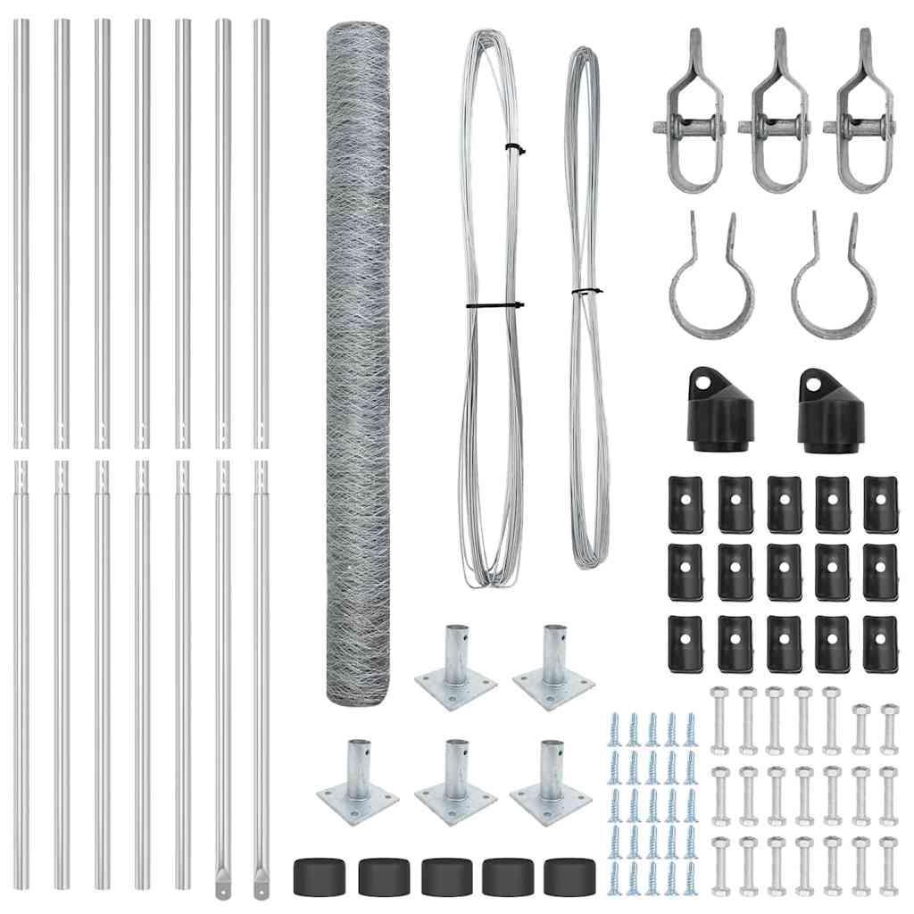 Afrasteringspaal Zilver 10 x 1,4 m (50 mm gaas) Staal is nu te koop bij PeponiXL, paradijselijk wonen!