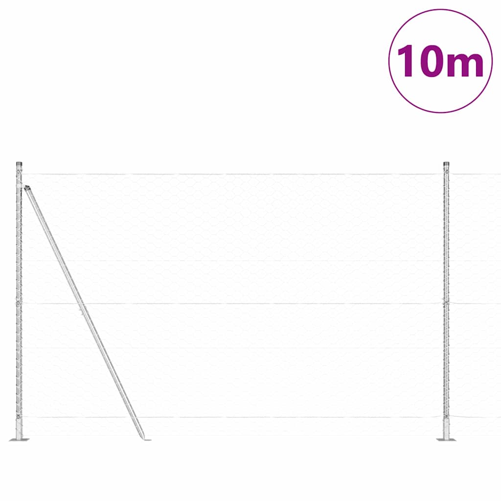 Afrasteringspaal Zilver 10 x 1,4 m (50 mm gaas) Staal is nu te koop bij PeponiXL, paradijselijk wonen!