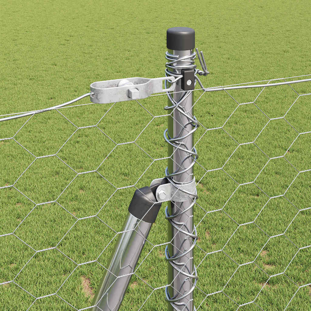 Afrasteringspaal Zilver 10 x 1,6 m (50 mm gaas) Staal is nu te koop bij PeponiXL, paradijselijk wonen!