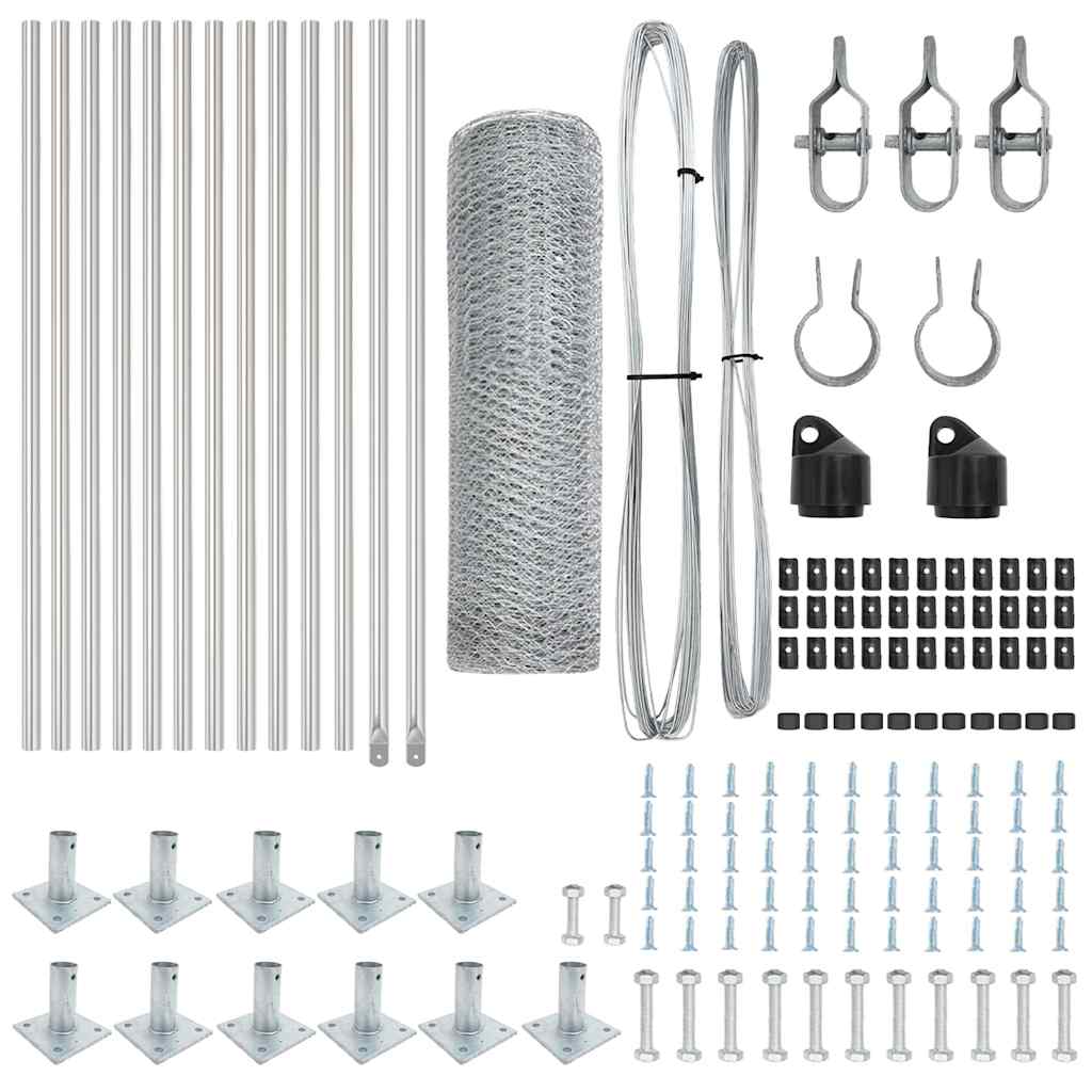 Afrasteringspaal Zilver 25 x 0,6 m (13 mm gaas) Staal is nu te koop bij PeponiXL, paradijselijk wonen!