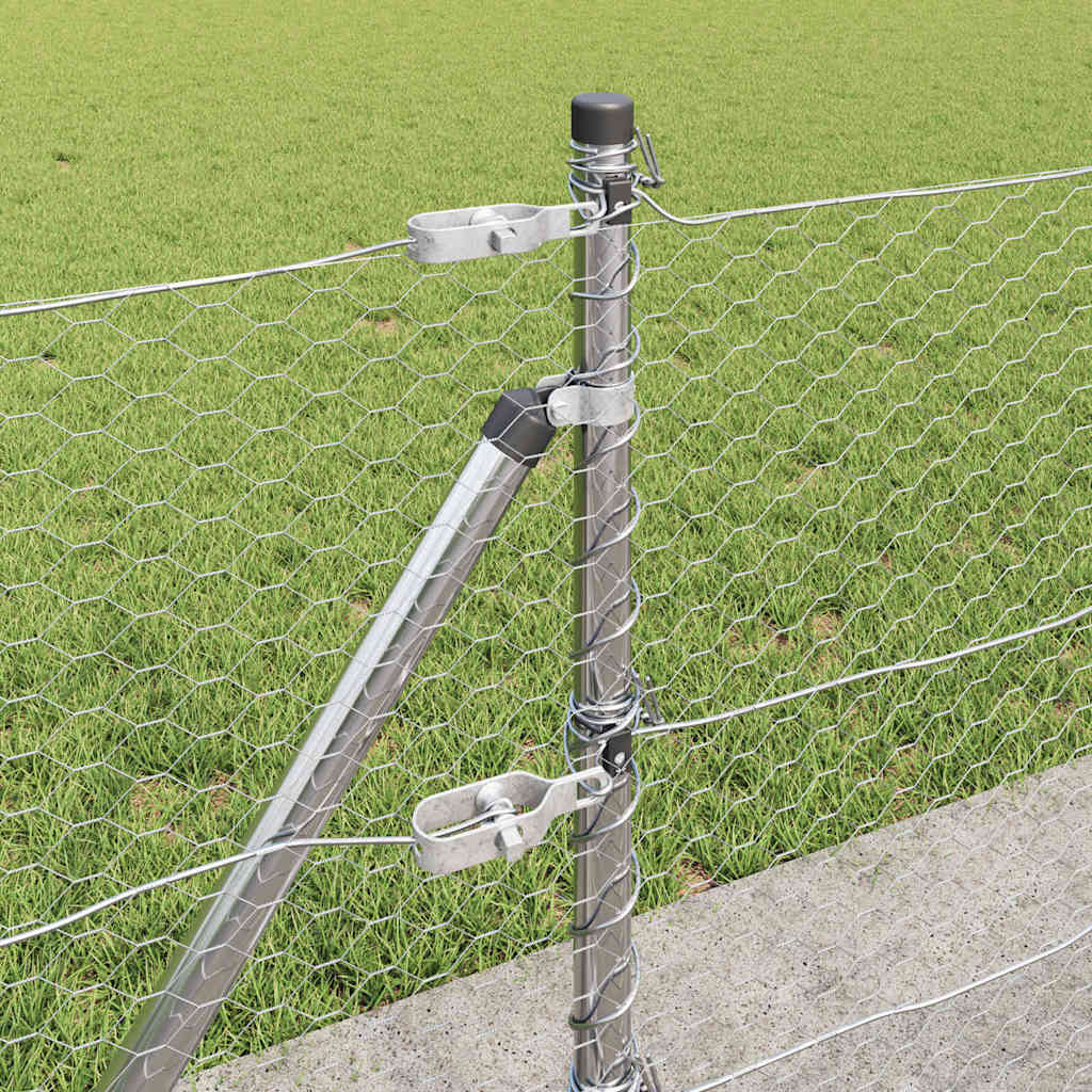 Afrasteringspaal Zilver 25 x 0,6 m (25 mm gaas) Staal is nu te koop bij PeponiXL, paradijselijk wonen!