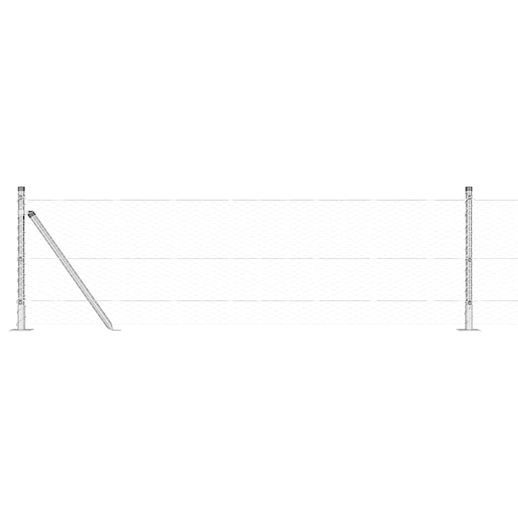 Afrasteringspaal Zilver 25 x 0,6 m (25 mm gaas) Staal is nu te koop bij PeponiXL, paradijselijk wonen!