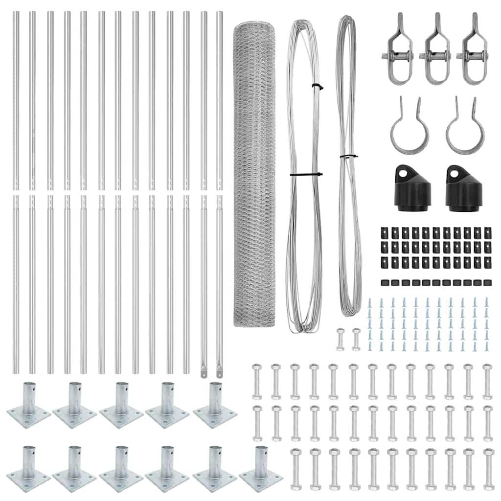 Afrasteringspaal Zilver 25 x 0,8 m (13 mm gaas) Staal is nu te koop bij PeponiXL, paradijselijk wonen!