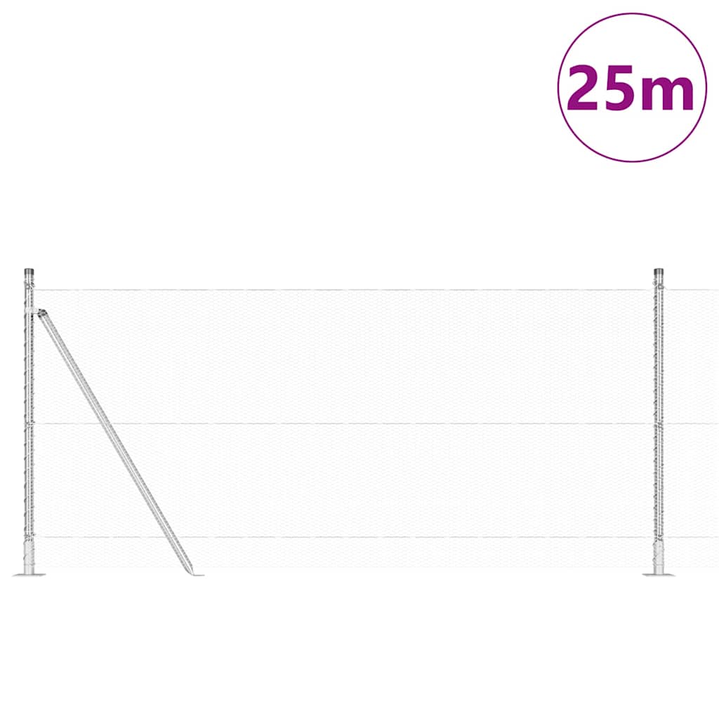 Afrasteringspaal Zilver 25 x 0,8 m (13 mm gaas) Staal is nu te koop bij PeponiXL, paradijselijk wonen!