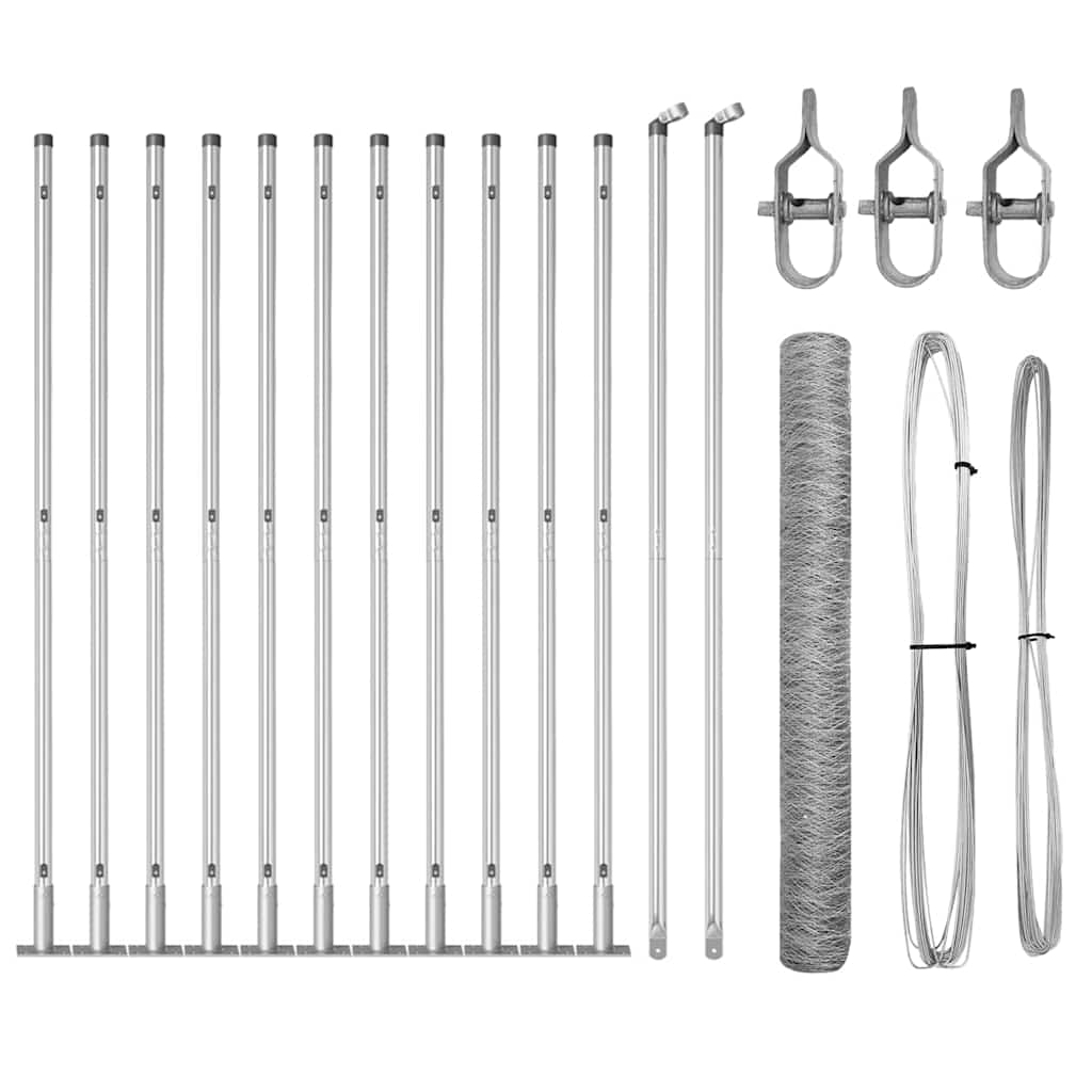 Afrasteringspaal Zilver 25 x 0,8 m (36 mm gaas) Staal is nu te koop bij PeponiXL, paradijselijk wonen!