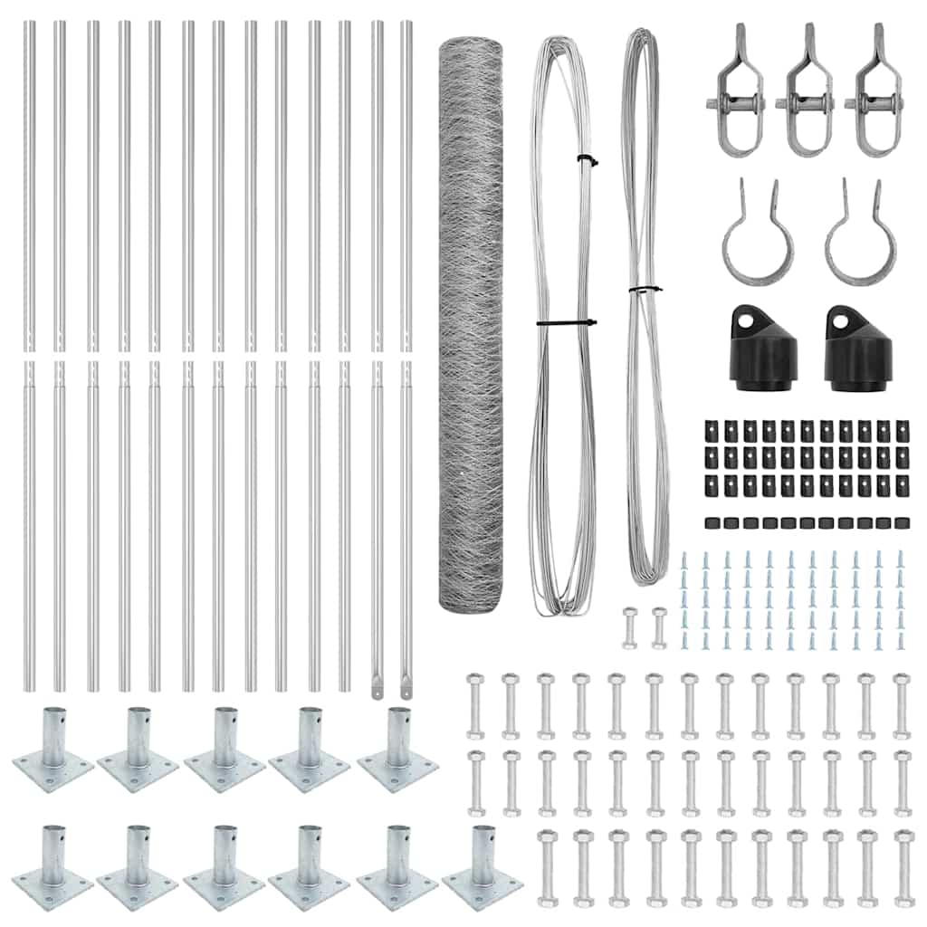 Afrasteringspaal Zilver 25 x 0,8 m (36 mm gaas) Staal is nu te koop bij PeponiXL, paradijselijk wonen!