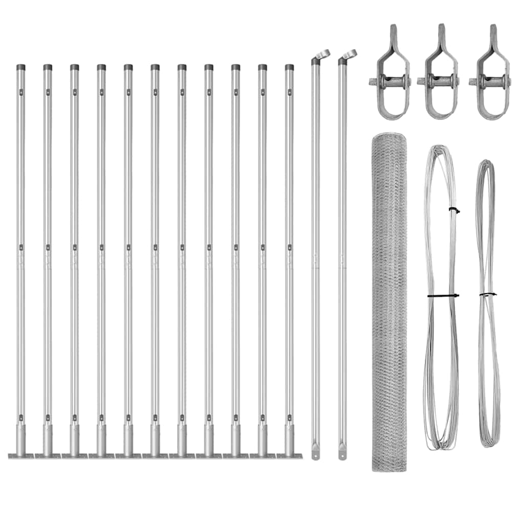 Afrasteringspaal Zilver 25 x 1,5 m (25 mm gaas) Staal is nu te koop bij PeponiXL, paradijselijk wonen!