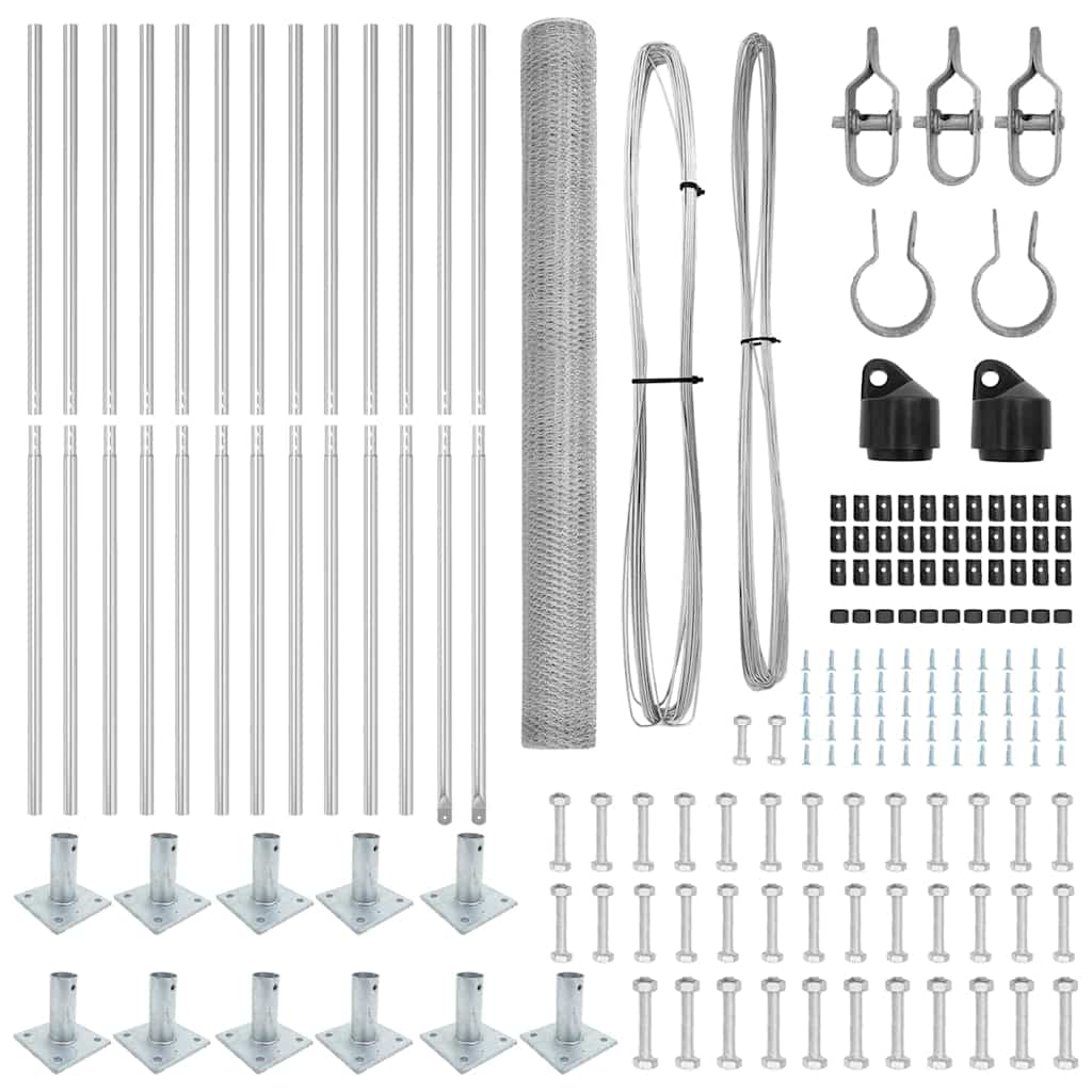 Afrasteringspaal Zilver 25 x 1,5 m (25 mm gaas) Staal is nu te koop bij PeponiXL, paradijselijk wonen!