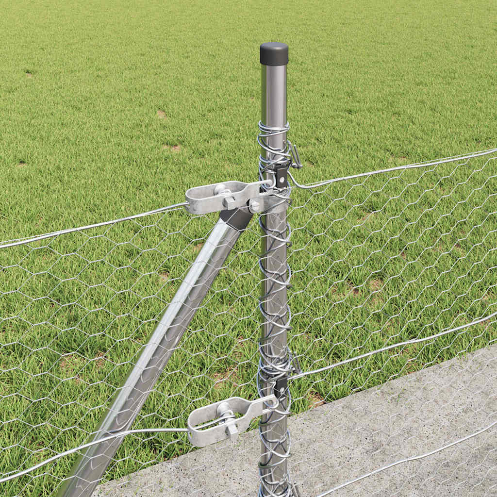 Afrasteringspaal Zilver 50 x 0,5 m (25 mm net) Staal is nu te koop bij PeponiXL, paradijselijk wonen!
