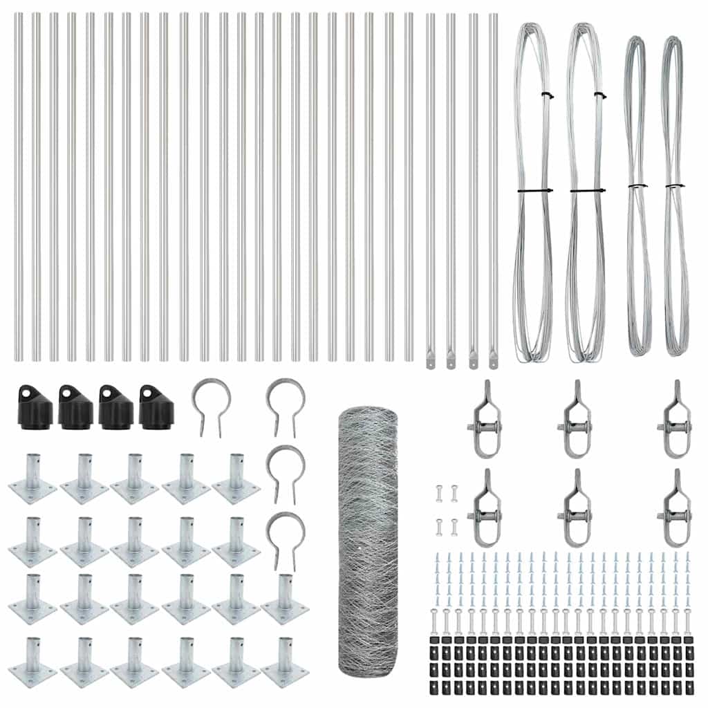 Afrasteringspaal Zilver 50 x 0,5 m (36 mm gaas) Staal is nu te koop bij PeponiXL, paradijselijk wonen!