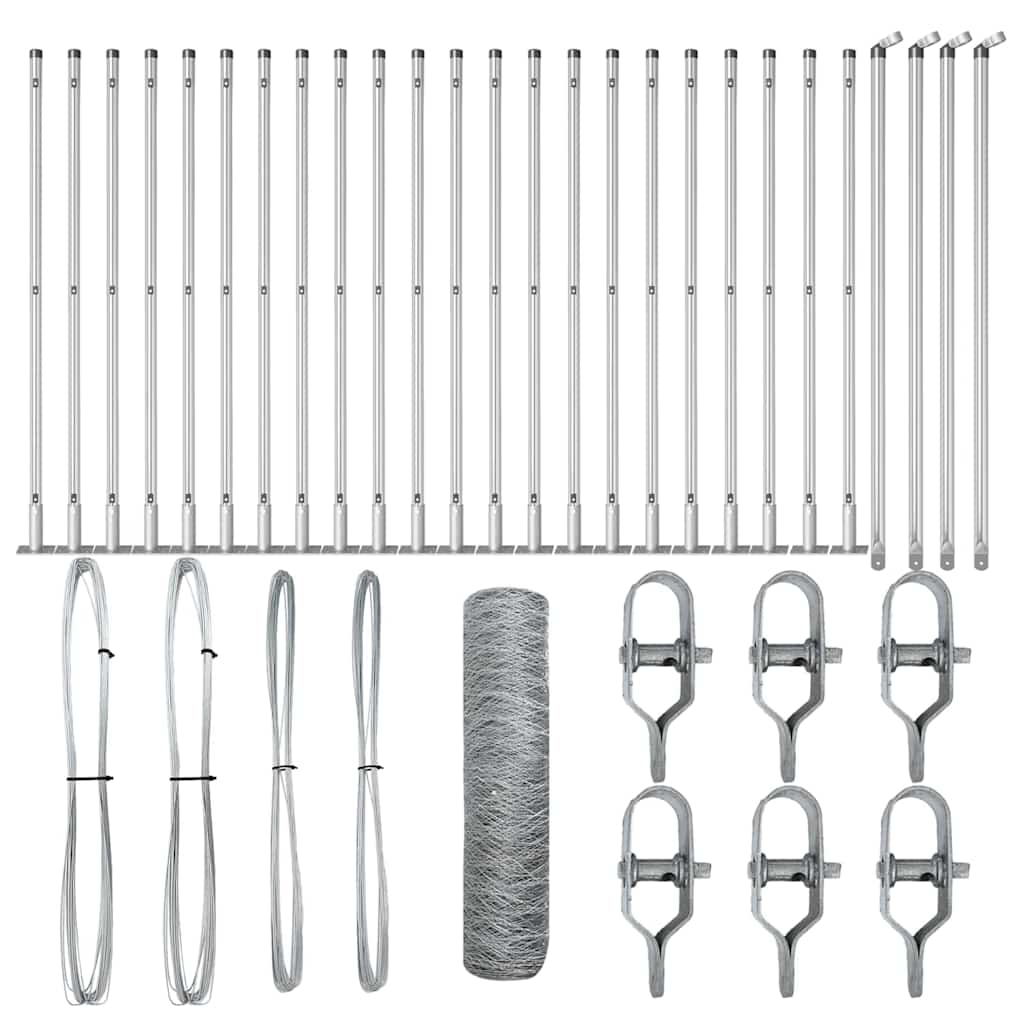 Afrasteringspaal Zilver 50 x 0,5 m (50 mm gaas) Staal is nu te koop bij PeponiXL, paradijselijk wonen!