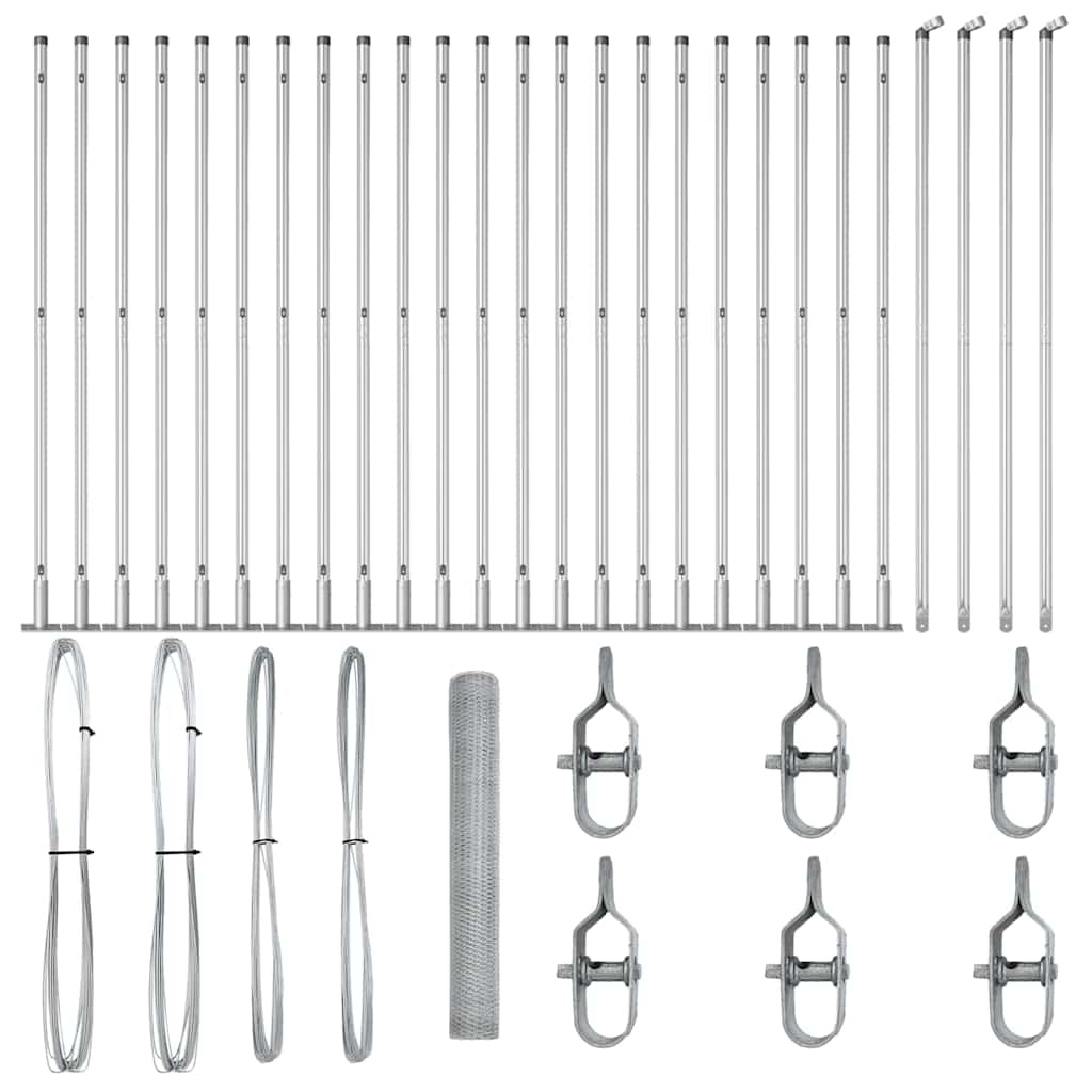 Afrasteringspaal Zilver 50 x 1,2 m (13 mm gaas) Staal is nu te koop bij PeponiXL, paradijselijk wonen!