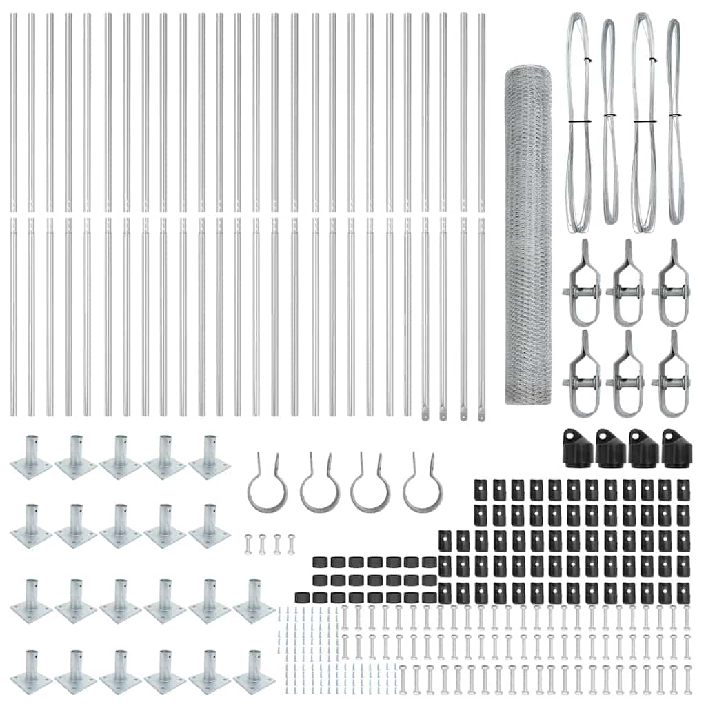 Afrasteringspaal Zilver 50 x 1,2 m (13 mm gaas) Staal is nu te koop bij PeponiXL, paradijselijk wonen!