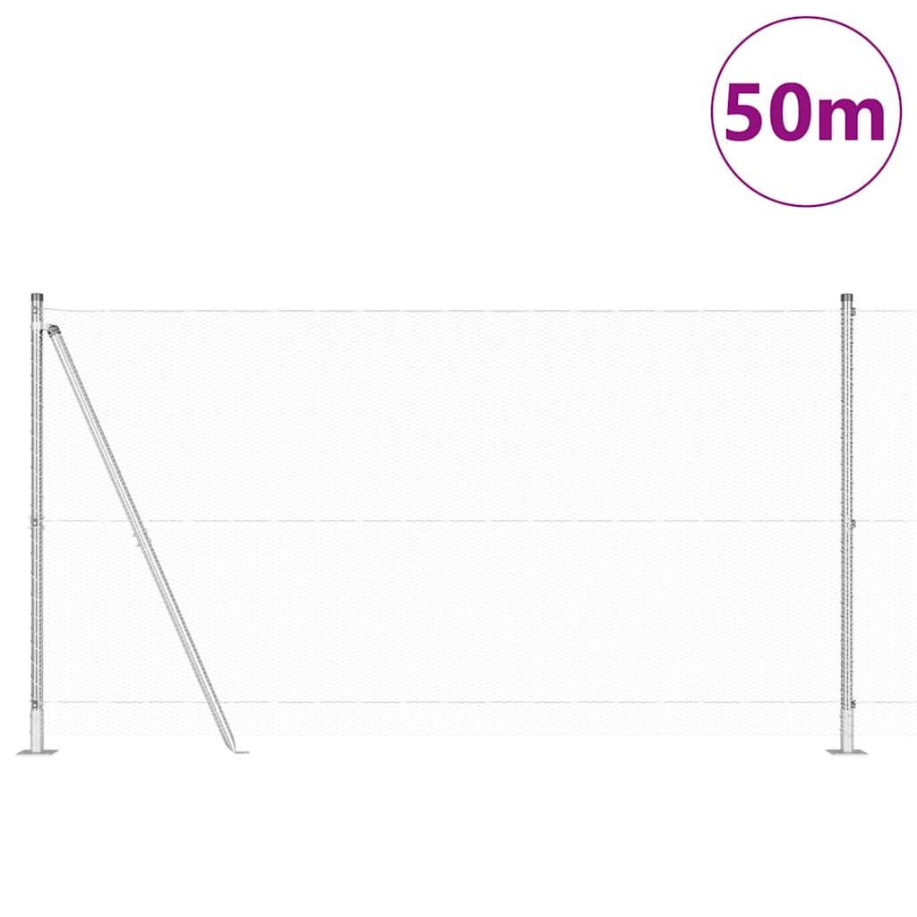 Afrasteringspaal Zilver 50 x 1,2 m (13 mm gaas) Staal is nu te koop bij PeponiXL, paradijselijk wonen!