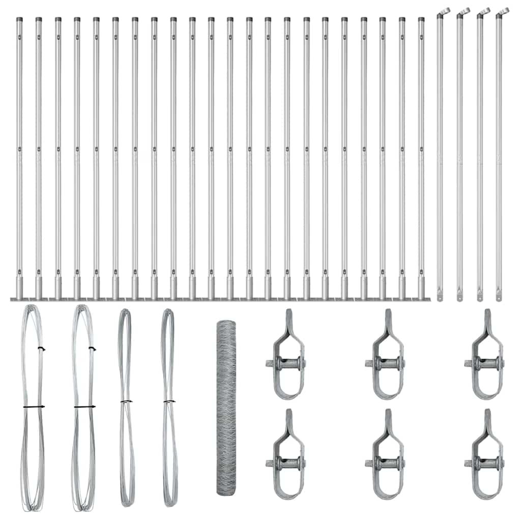 Afrasteringspaal Zilver 50 x 1,2 m (50 mm gaas) Staal is nu te koop bij PeponiXL, paradijselijk wonen!