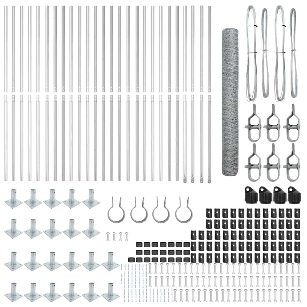 Afrasteringspaal Zilver 50 x 1,2 m (50 mm gaas) Staal is nu te koop bij PeponiXL, paradijselijk wonen!