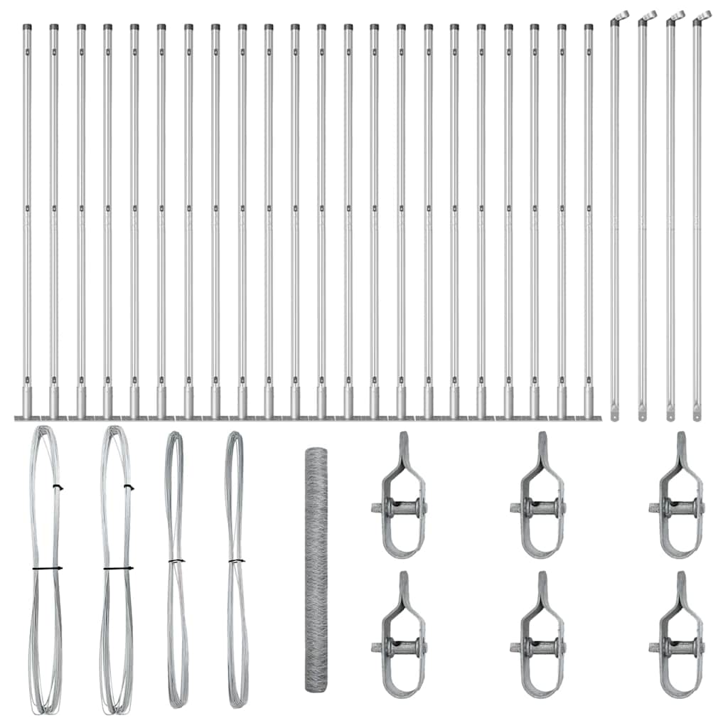 Afrasteringspaal Zilver 50 x 1,4 m (50 mm gaas) Staal is nu te koop bij PeponiXL, paradijselijk wonen!