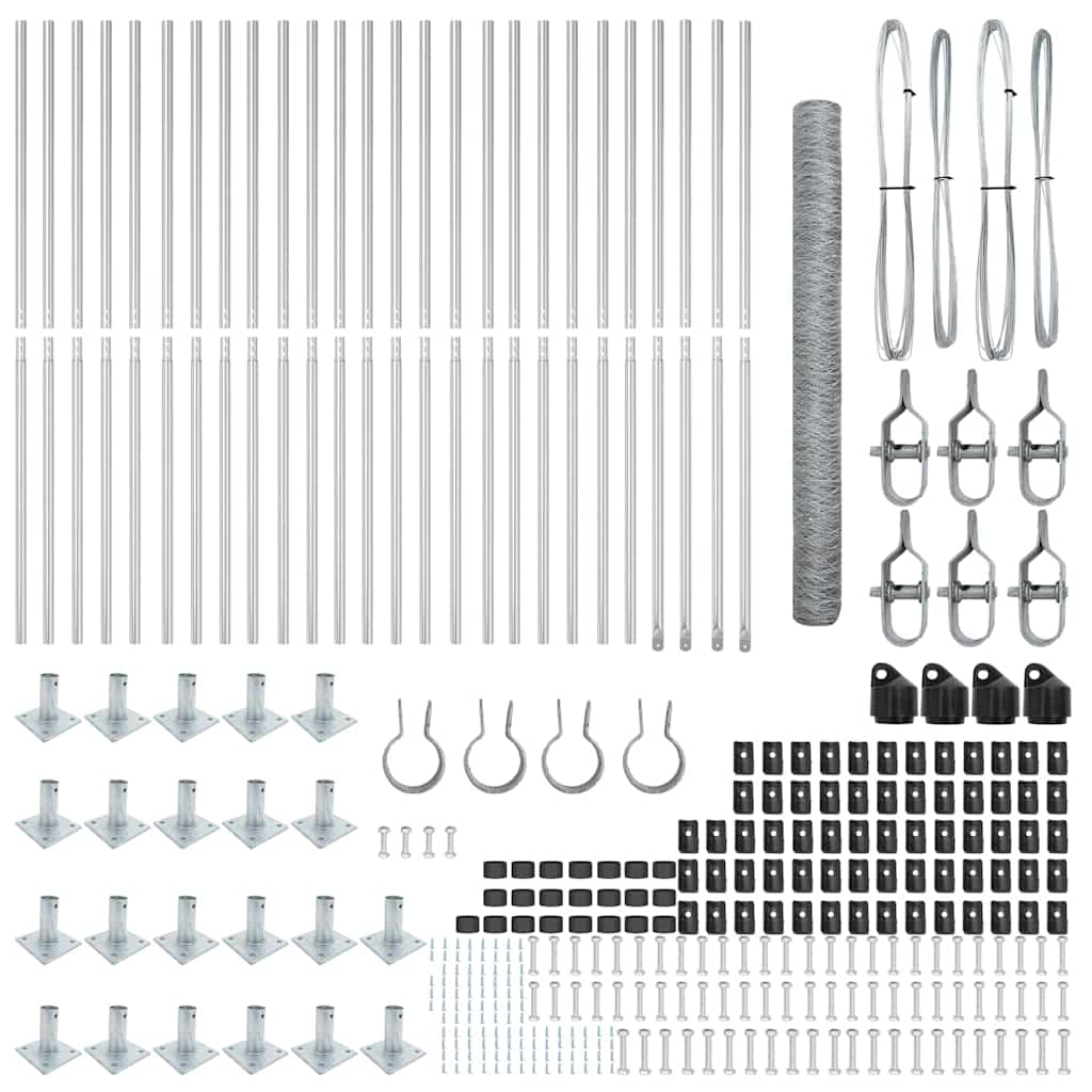 Afrasteringspaal Zilver 50 x 1,4 m (50 mm gaas) Staal is nu te koop bij PeponiXL, paradijselijk wonen!