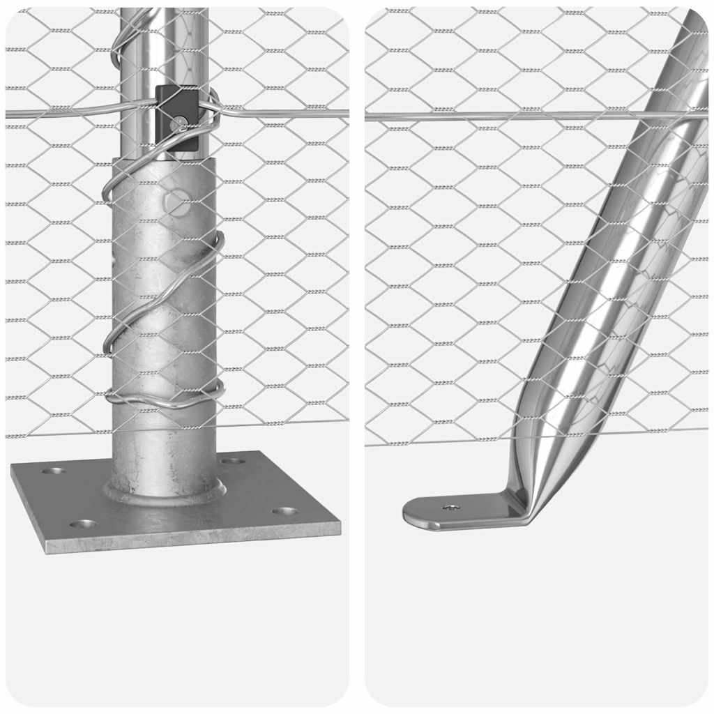 Afrasteringspaal Zilver 50 x 1,5 m (13 mm gaas) Staal is nu te koop bij PeponiXL, paradijselijk wonen!