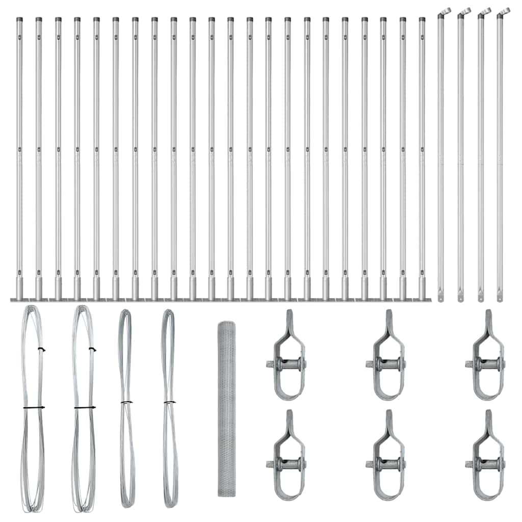 Afrasteringspaal Zilver 50 x 1,6 m (13 mm gaas) Staal is nu te koop bij PeponiXL, paradijselijk wonen!