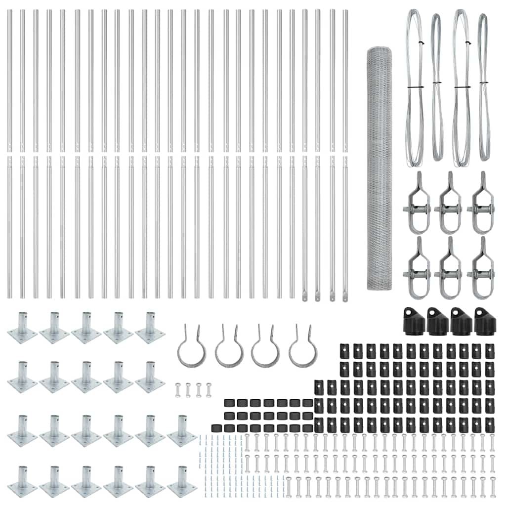 Afrasteringspaal Zilver 50 x 1,6 m (13 mm gaas) Staal is nu te koop bij PeponiXL, paradijselijk wonen!